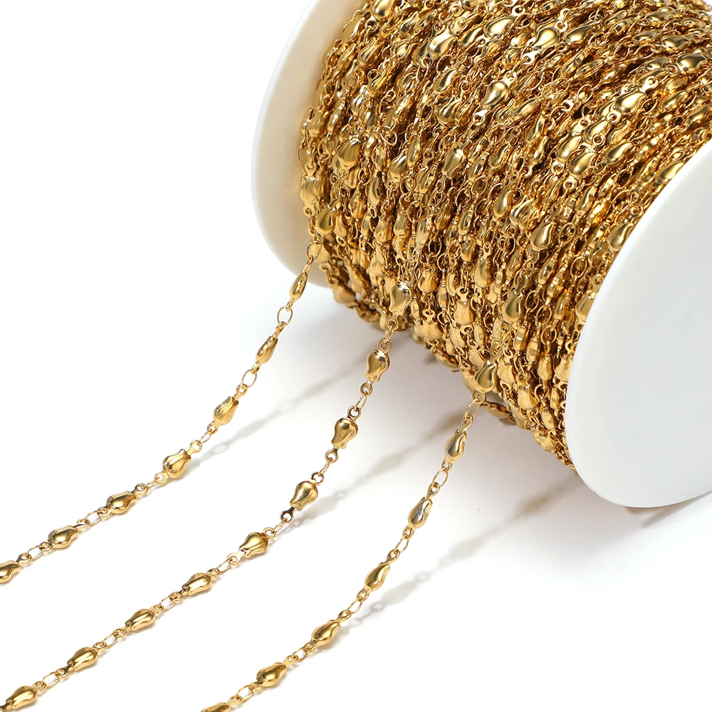 

1 метр цепочек из нержавеющей стали с бусинами для изготовления ювелирных изделий своими руками: ожерелья, браслеты, аксессуары для тела