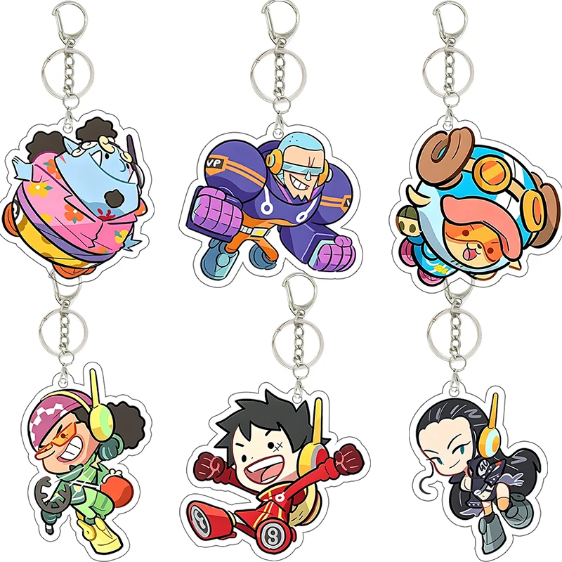 Jinbe Franky Usopp Luffy Acrylic Keychain Ony Chopper Nico Robin ONEPIECE Bag Pendant Girl Decoration Accessories Birthday Gift