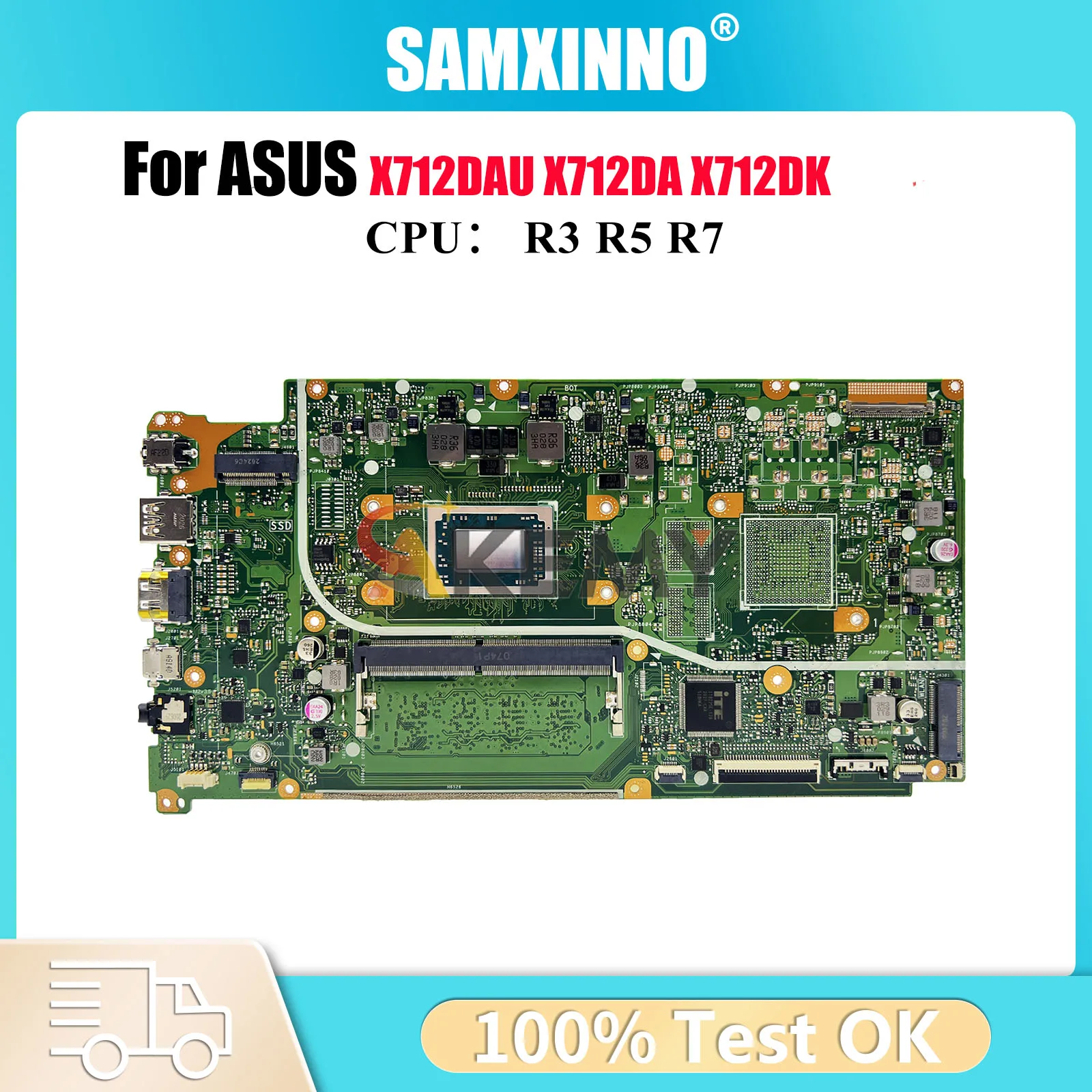 

X712DAU Материнская плата для ноутбука ASUS VivoBook V5000d X712DA X712DK X712DAP X712D F712D M712D M5050D Материнская плата с процессором R3 R5 R7