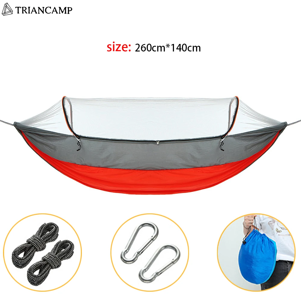 

2023 Camping Hammock with Mosquito Net Portable Outdoor Parachute Hammocks Swing Ultralight Sleeping Hammock Camping Stuff