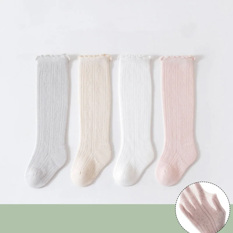 New Summer Baby Stockings 0-3T Solid Color Mesh Girls Thin Over-the-Knee Socks Sweet Ventilate Toddler Socks