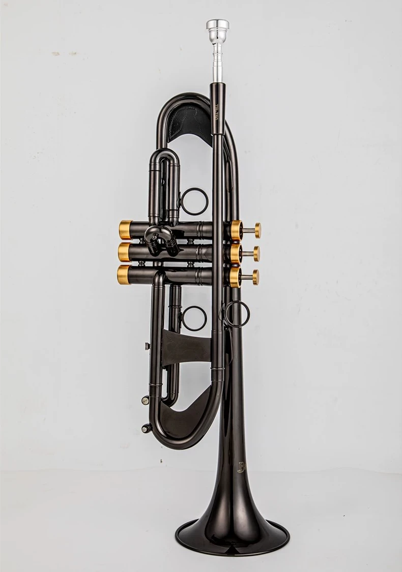 Vincent BACH TR-750 Trumpet Brass bodyBlack nickel gold key  B Flat Trumpet Professional Brass Musical Instrument with Case