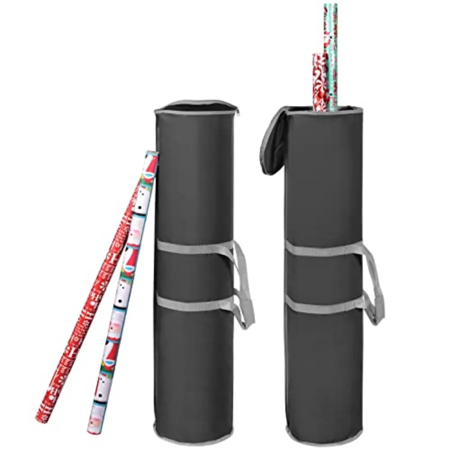 Wrapping Paper Storage Bag Gift Wrap Holder Organizer 2 Pack Store Up to 48 Rolls 40 Inch Long Heavy Duty 600D Oxford Material