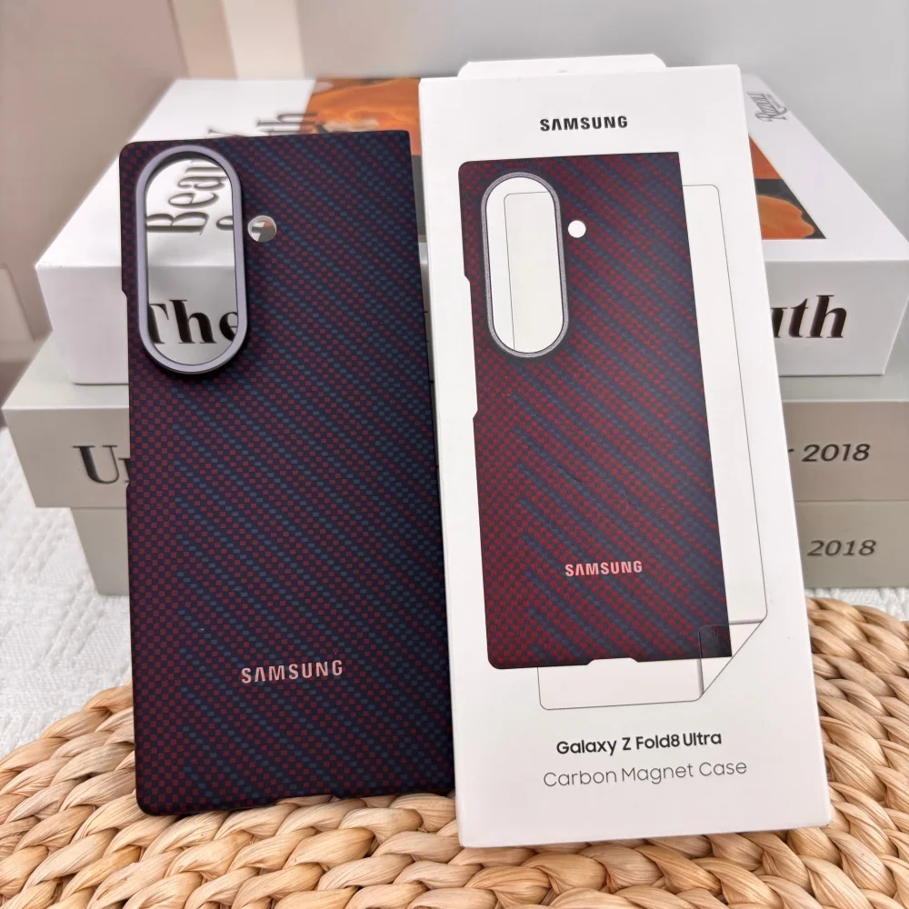 Samsung Galaxy Z Fold8 Fold 8 Ultra Carbonfaser-Muster Magnet-Hülle Schlanke Aramid-Faser Magnetische Abdeckung Stoßfeste Schutzhülle