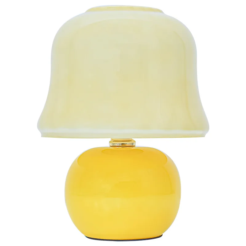 Lampe LED en Verre Crème, Romantique et Chaude, Veilleuse Artistique Minimaliste, Lampe de oral et Créative, Lampe de Bureau Moderne et Rétro, pour Chambre à Coucher