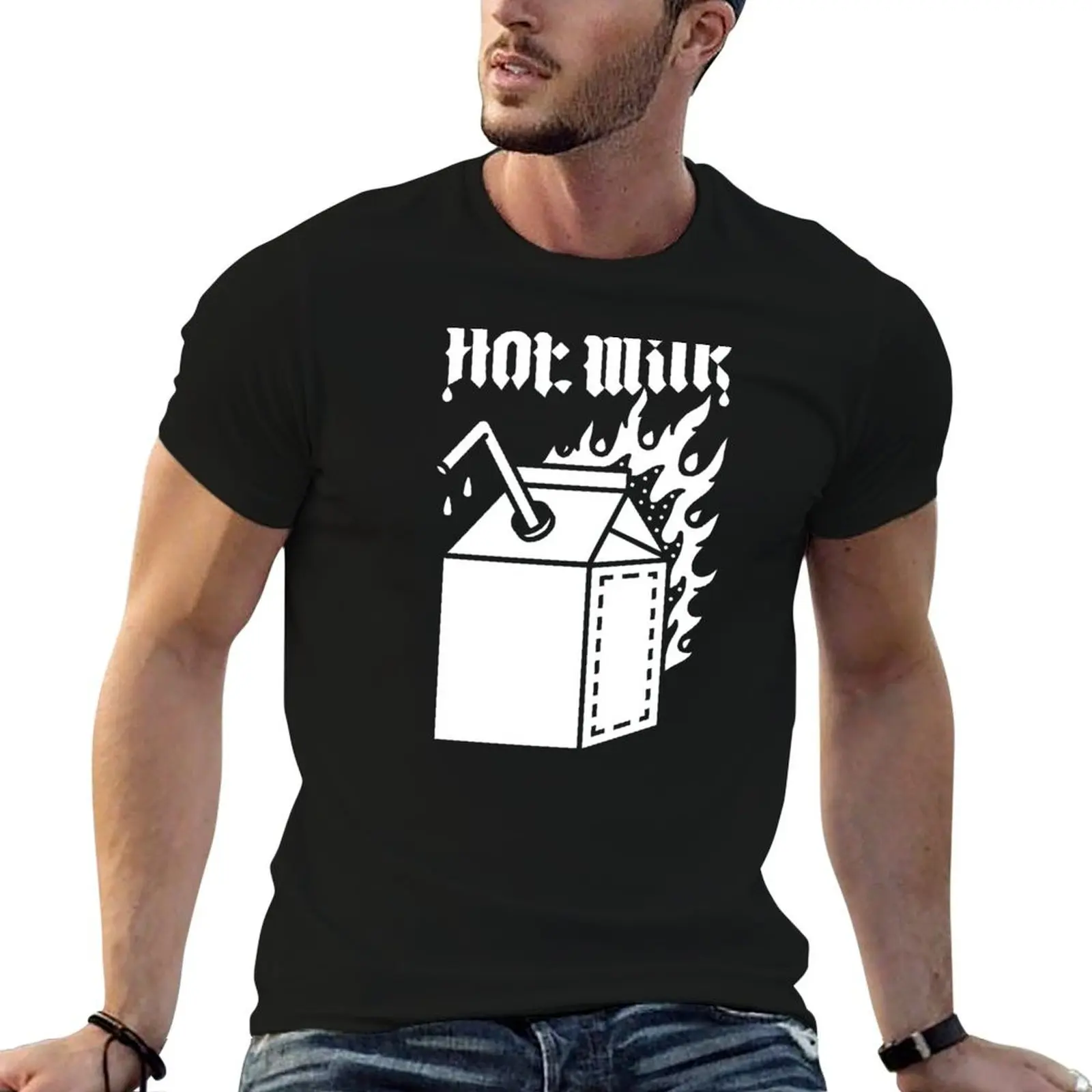 Hot Milk Box T-Shirt customs oversized plus size tops graphic tee shirt clothing for men