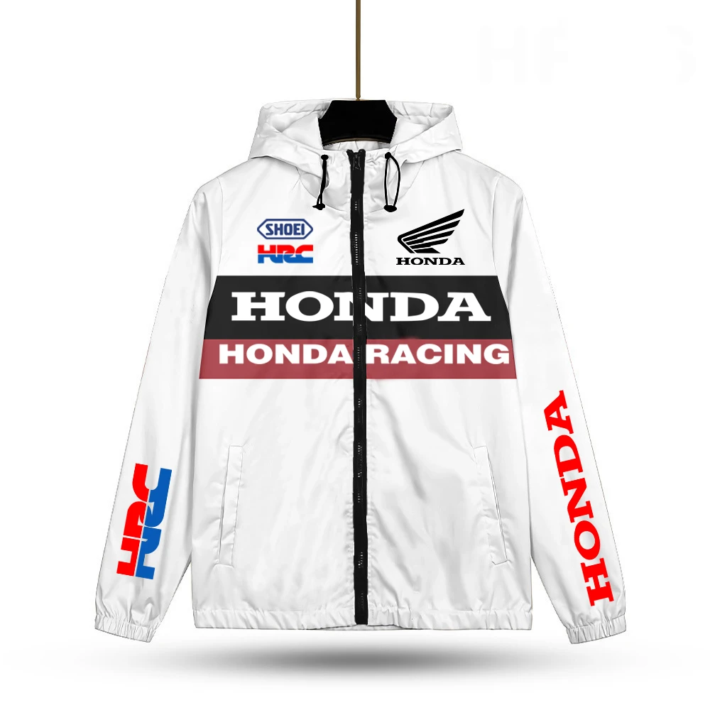 

Men's Autumn Honda Outdoor Racing Motorcycle Jacket With Hood - Casual Business Full-Zip Coat