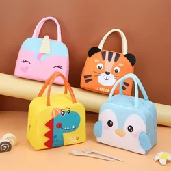 Simpatica scatola per il pranzo isolante Borsa termica per frigorifero portatile Scuola per bambini Borsa per il pranzo con isolamento termico Tote Borsa Bento modello cartone 3D