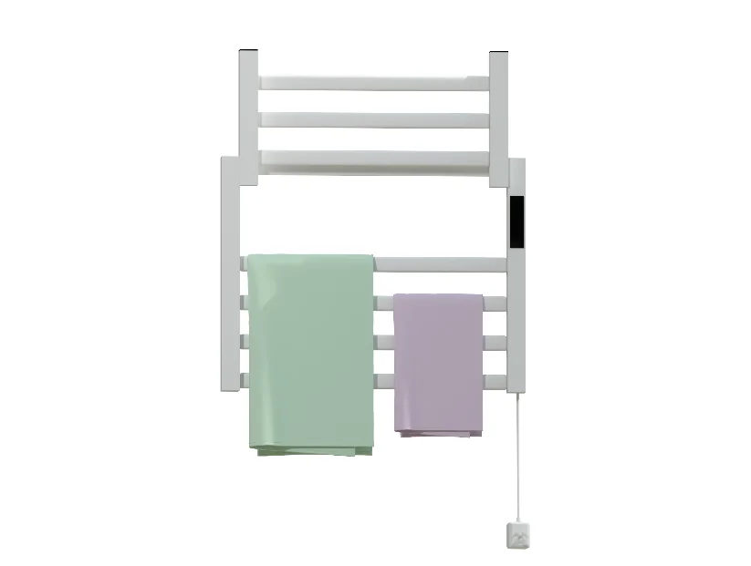 Heating of whole machine and reversible storage rack heated towel bar electric towel rail with timer brushed towel rail