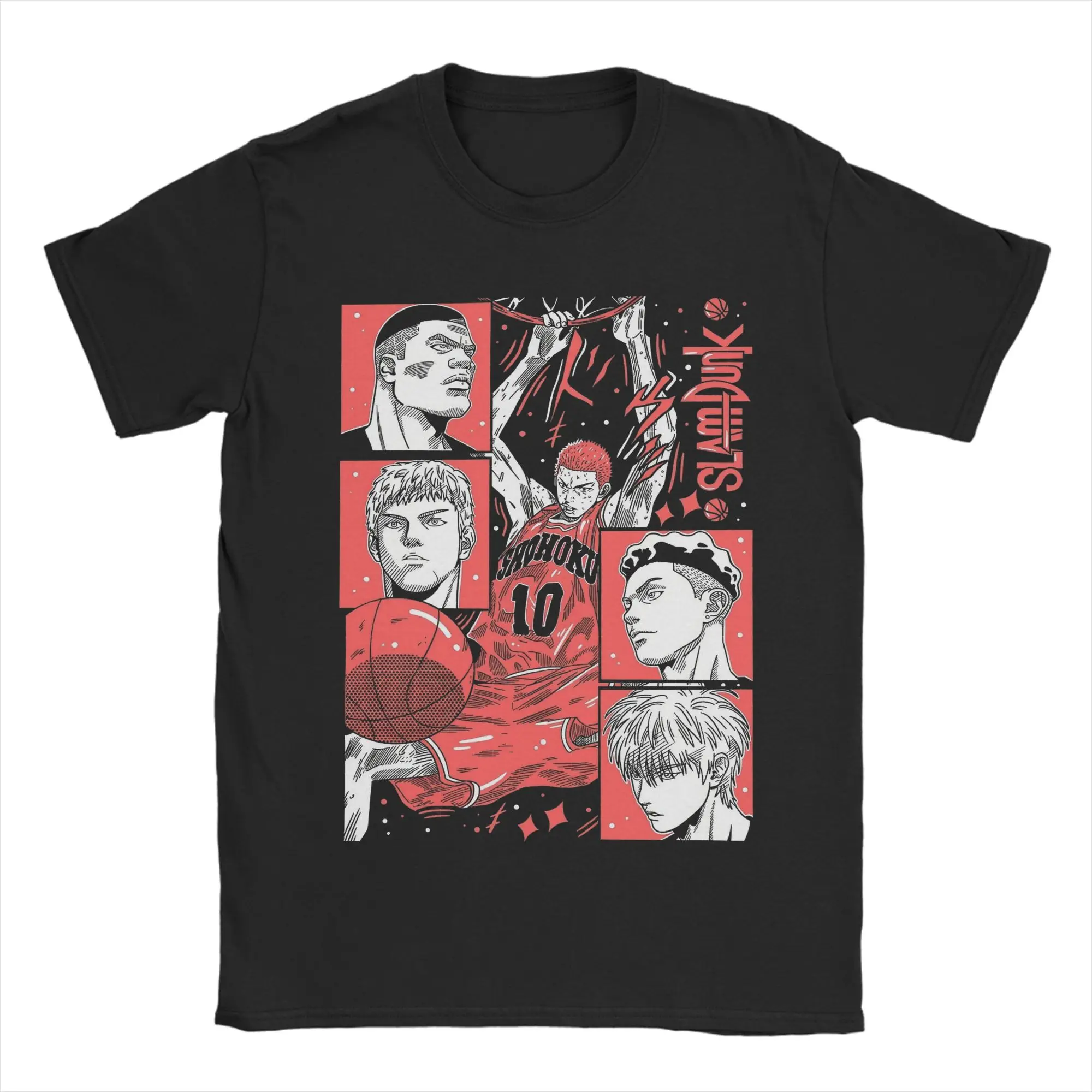 Men T-Shirt Slams Dunks Fun Cotton Tee Shirt Short Sleeve  T Shirts Round Neck Tops Party