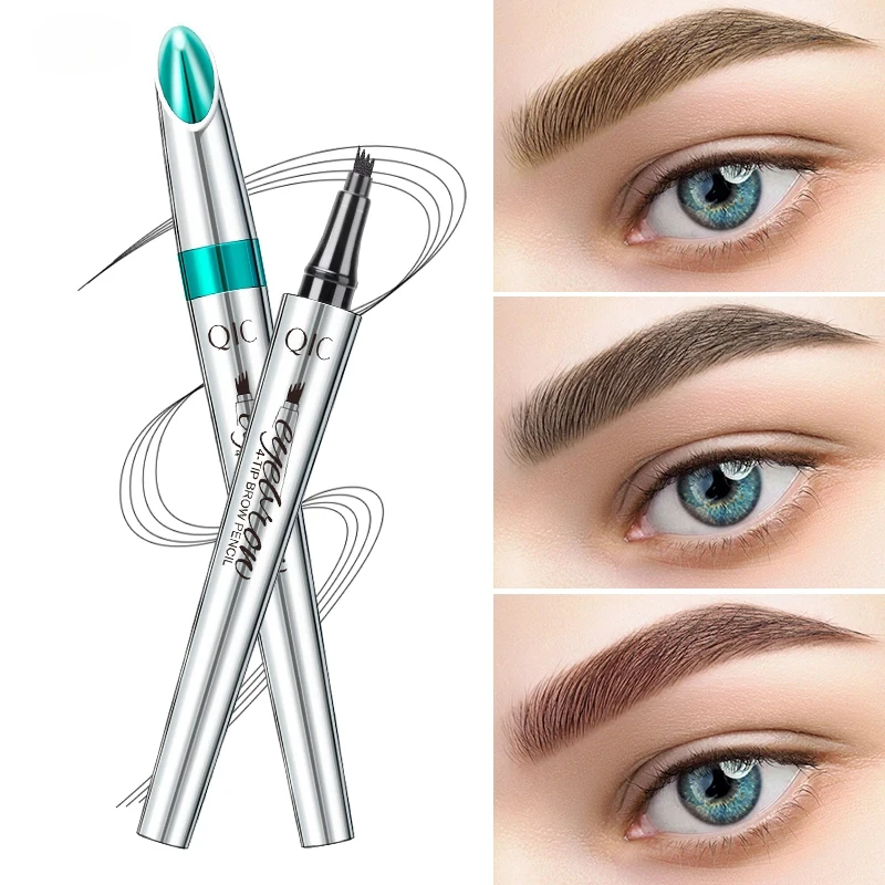 4 Punkt Augenbrauen stift wasserdicht flüssig Augenbrauen stift Make-up langlebig 4 Gabel Spitze Brauens tift kosmetische Mikro klinge Brauens tift neu