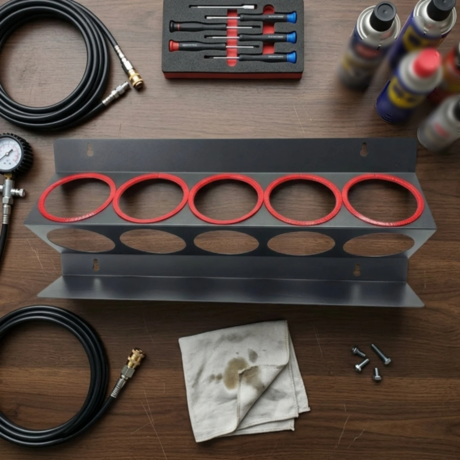 Bottle Holder Rack Vertical Metal Storage Rack Wall-Mounted Organizer Heavy-Duty Easy to Install for Detailers