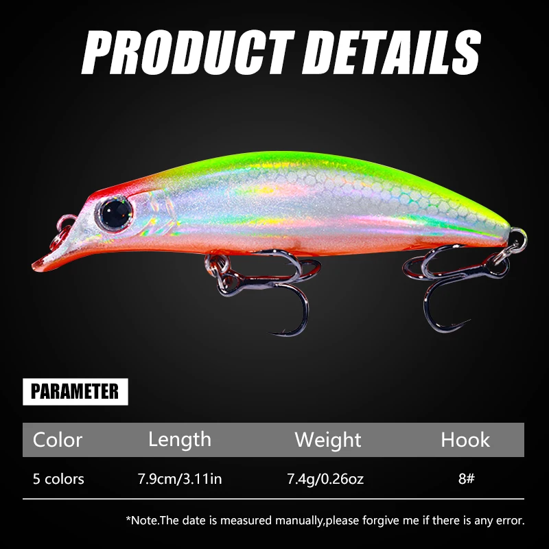 Newup Pesca Minnow Lure Wobblers for Fishing 7.9Cm-7.4G Wobblers for Trolling Fish Bait Crankbaits Fishing Goods Lure