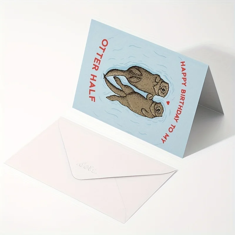 Birthday card with envelope sticker, Funny Text Cards Cute  Animals Patterns Multiple Occasions Decorate Gifts - view 5