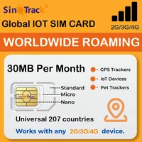 SinoTrack Global M2M tarjeta SIM de 1 año 2G 3G 4G 30MB por mes para dispositivo de seguimiento de rastreador GPS lote inteligente tarjeta SIM ST-901L J16