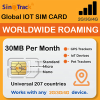SinoTrack Global M2M 1 Year Card SIM Card 2G 3G 4G 30MB Per Month for GPS Tracker Tracking Device Smart lOT SIM Card ST-901L J16