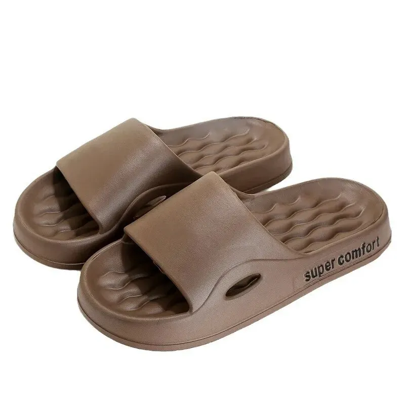 Zapatillas de plataforma gruesa para mujer, sandalias deslizantes de suela suave para el hogar, chanclas antideslizantes para playa y baño, Verano