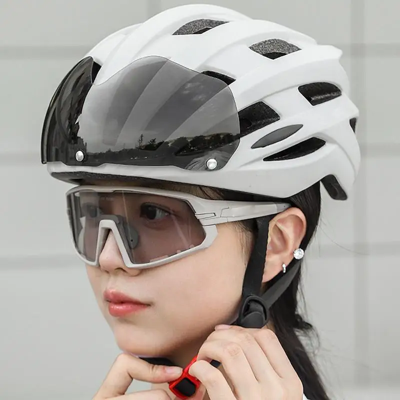 Cycling Hat Breathable Mountain Cycling Hat With Detachable Goggles Bicycle Headgear Racing Hard Hat Head Protector For Men