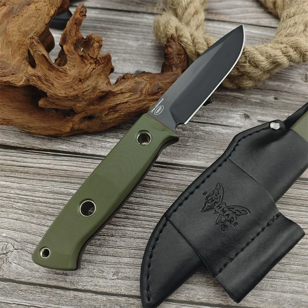 BM 163 Bushcrafter Knive S30v Fixed Blade G10 Handle with Holster Outdoor Tactical Survival Hunting Knife Hiking Camping Tools