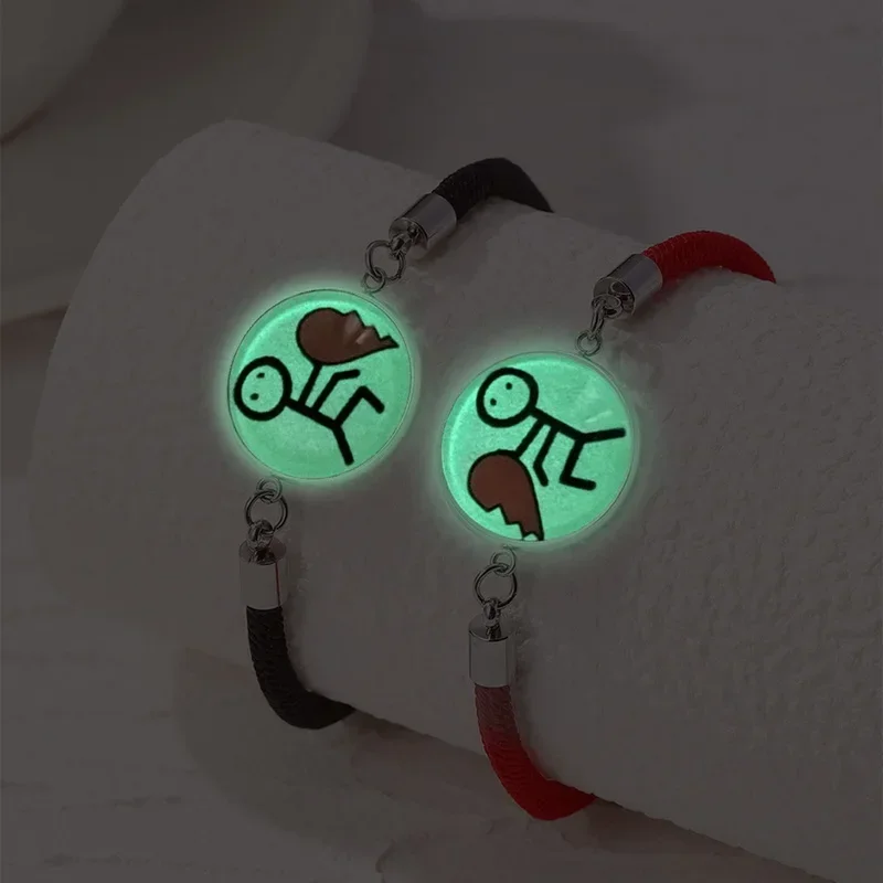 10Sets ,2 PCS/Set,Luminous Sun Moon Couple Bracelets - Stainless Steel Friendship