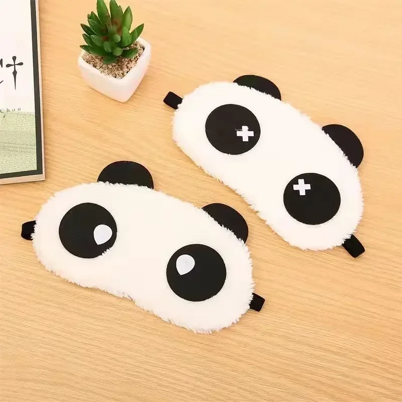 Cute Panda Eye Mask Plush Sleep Eye Mask Rest Light Blocking Eye Protection Cartoon Sleeping Eyeshade for Girls Adults