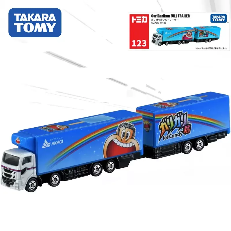 Original Takara Tomy Car Scale 1/128 Tomica Vehicle Garigarikun Full Traliler Alloy Mobile Auto Toys for Boy Cartoon Truck Model