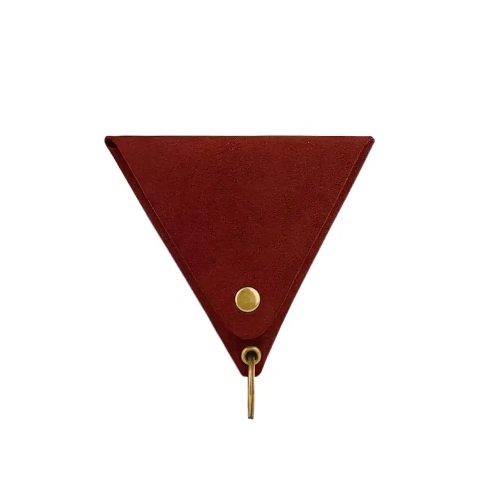 

Korean Style PU Leather Coin Purse Wallet Solid Color Triangle Coin Purse Coin Purse Earphone Storage Bag Card Storage Bag