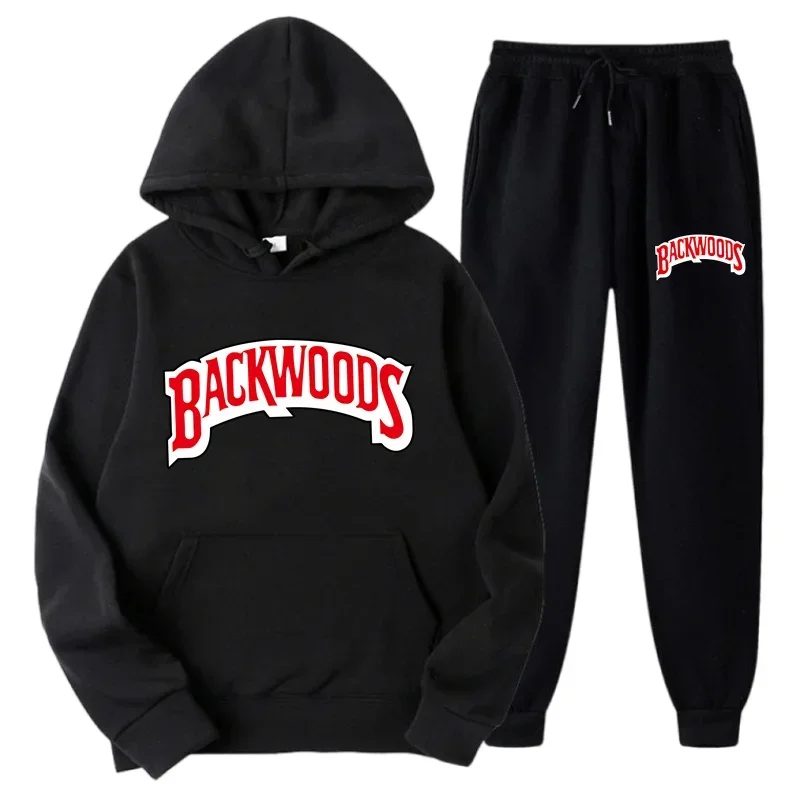 

2025 Winter Hoodie Sets Men Fashion Fleece Red Hoodies Black Brand Pants Casual Jogger Suit Tracksuit Sweatshirt Woman Pullover