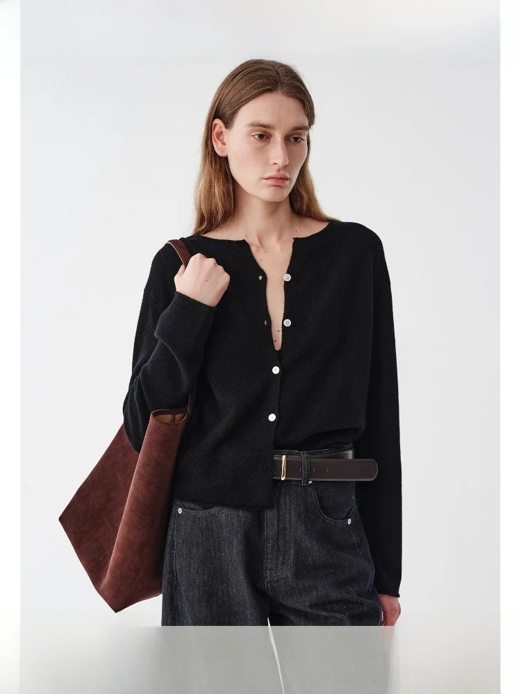 

Кардиган Planites Vol.23 из мягкой шерсти, вязаный, длинный, с круглым вырезом, повседневный, удобный, прямой крой, с манжетами