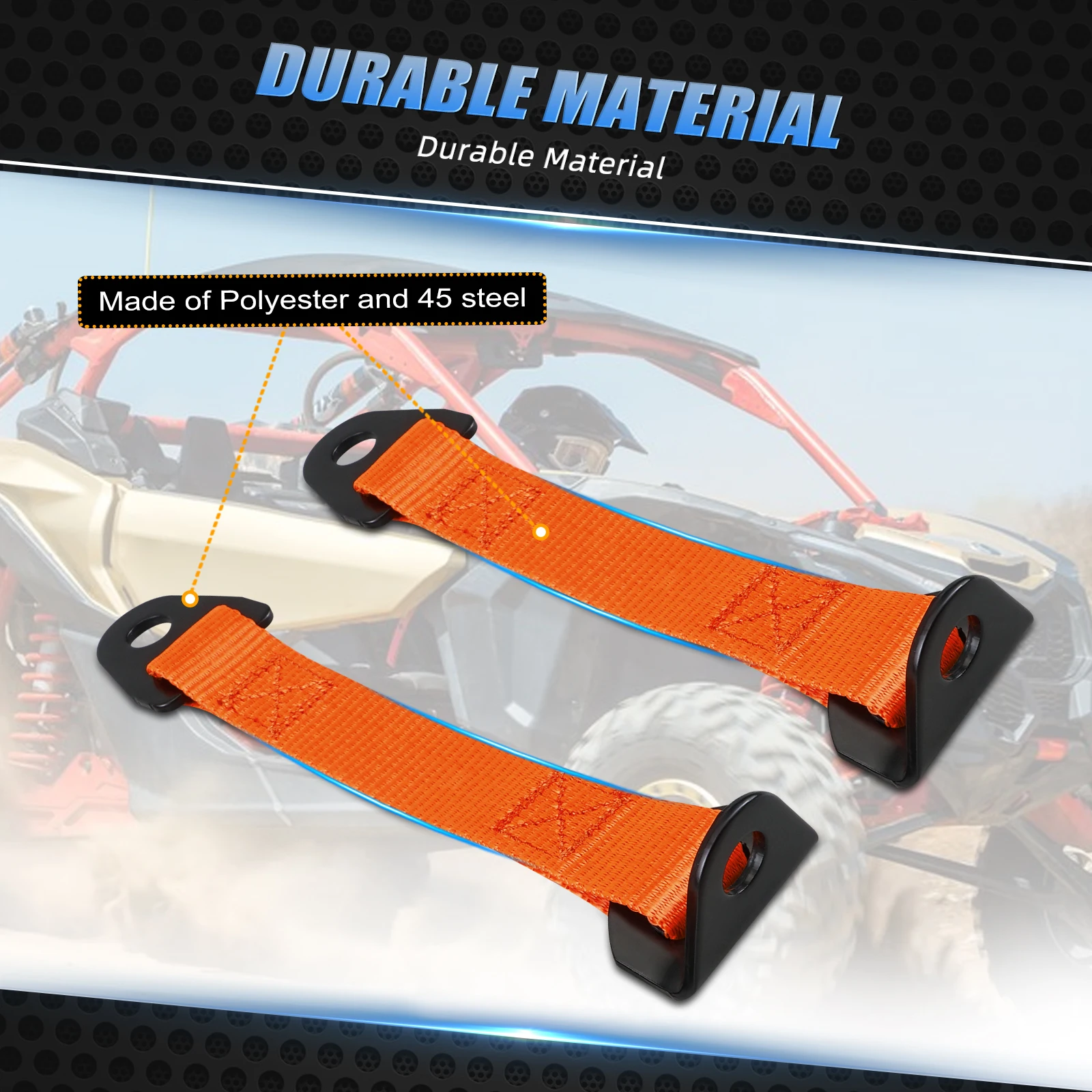 NICECNC Türbegrenzungsriemen Türgriff-Set für Can Am Maverick X3 R 4x4 Turbo 2017-2022 UTV-Zubehör Einfach zu installieren, sicher und langlebig – Detail 3
