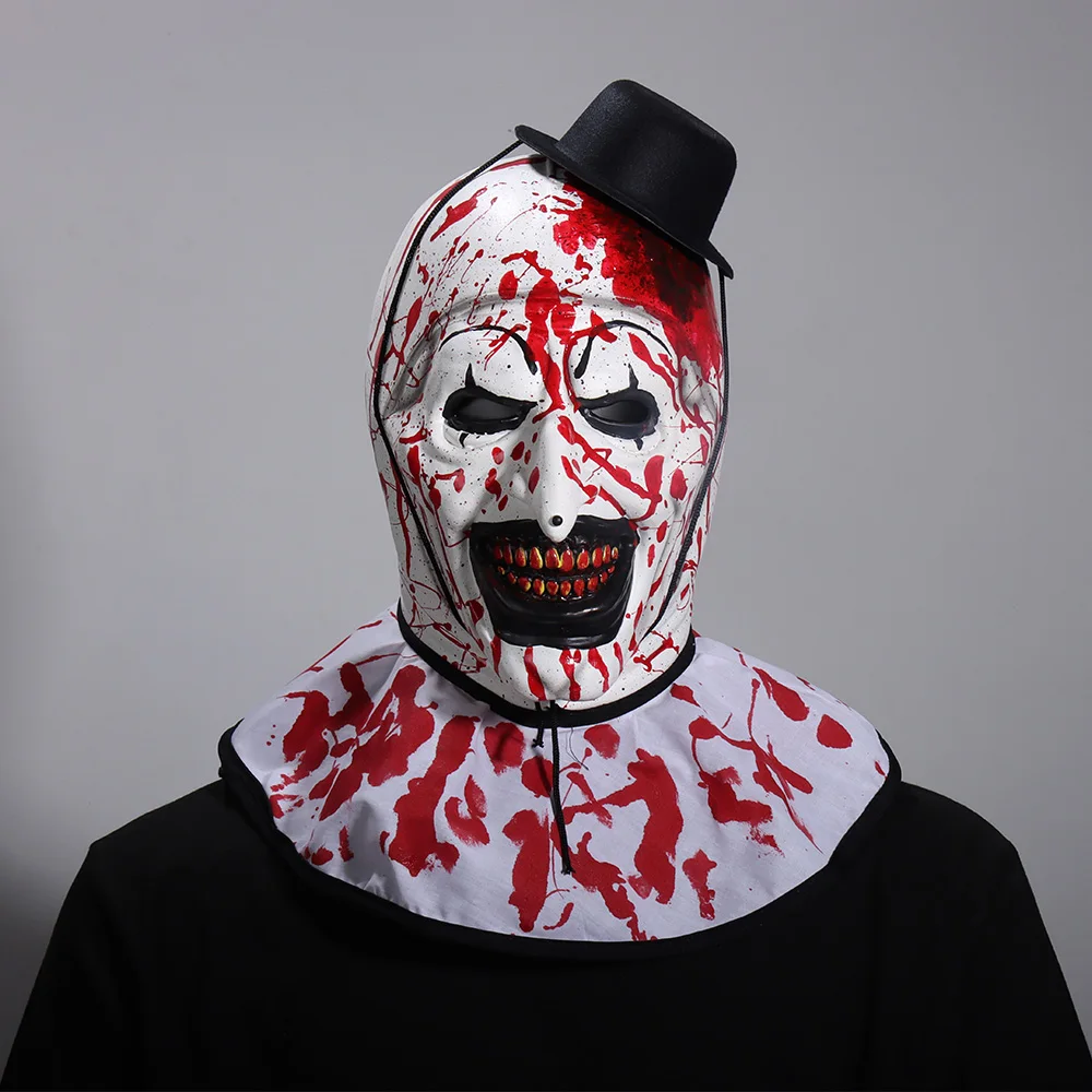 Horror Bloody Terrifier 3 Art The Clown Mask Cosplay Demon Joker Killer Latex Helmet Halloween Carnival Party Costume Props