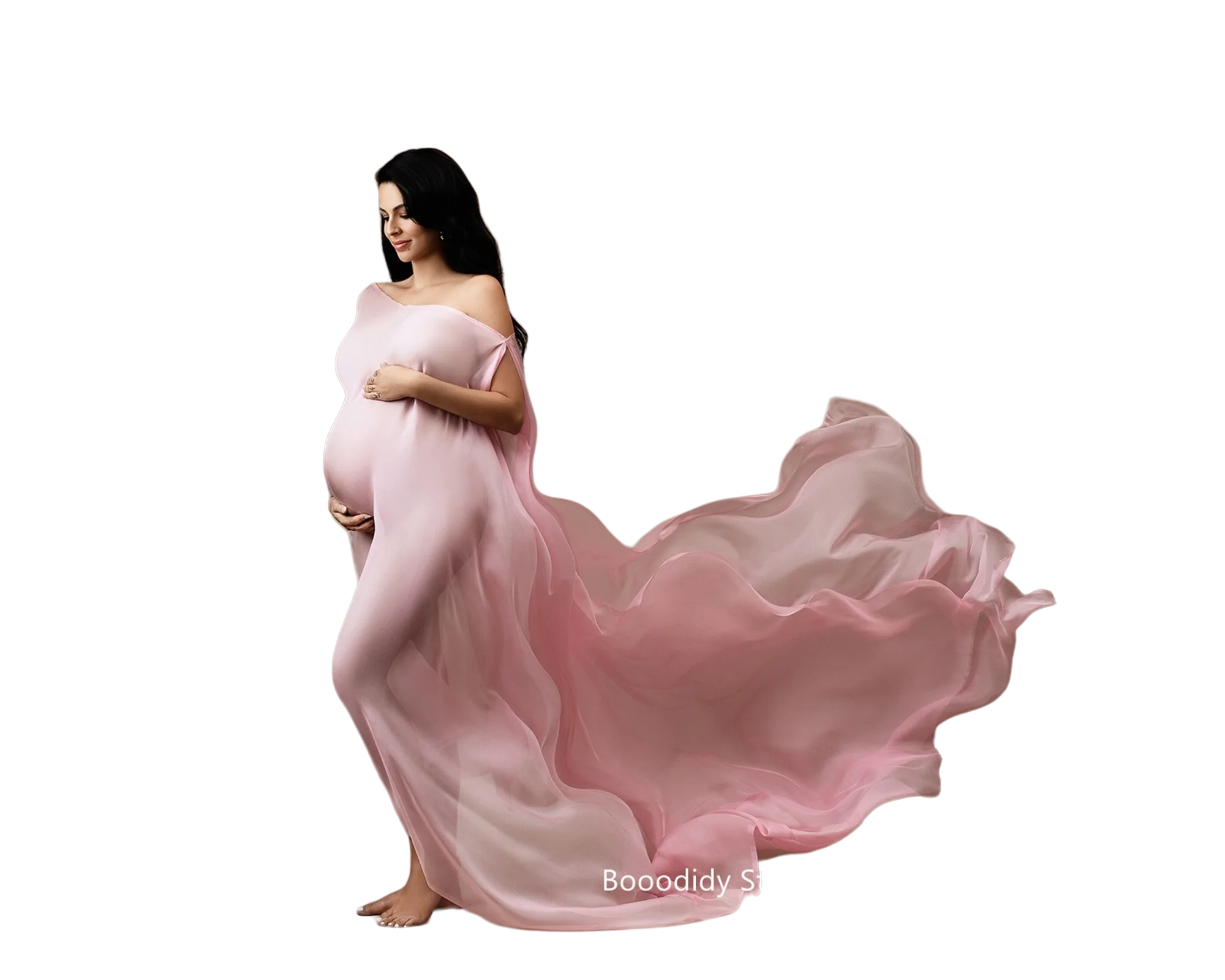 Maternity Photoshoot Outfit Ideas 30 Weeks Pregnant Photoshoot Session Chiffon Fashion Dresses for Pregnancy Studio Props