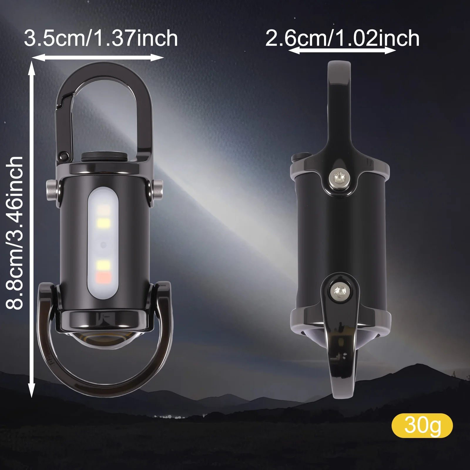 Mini Key Pendant Torch 1200 Lumens 1000mAh USB Rechargeable Keychain Light Waterproof Mini LED Flashlight for Outdoor Camping