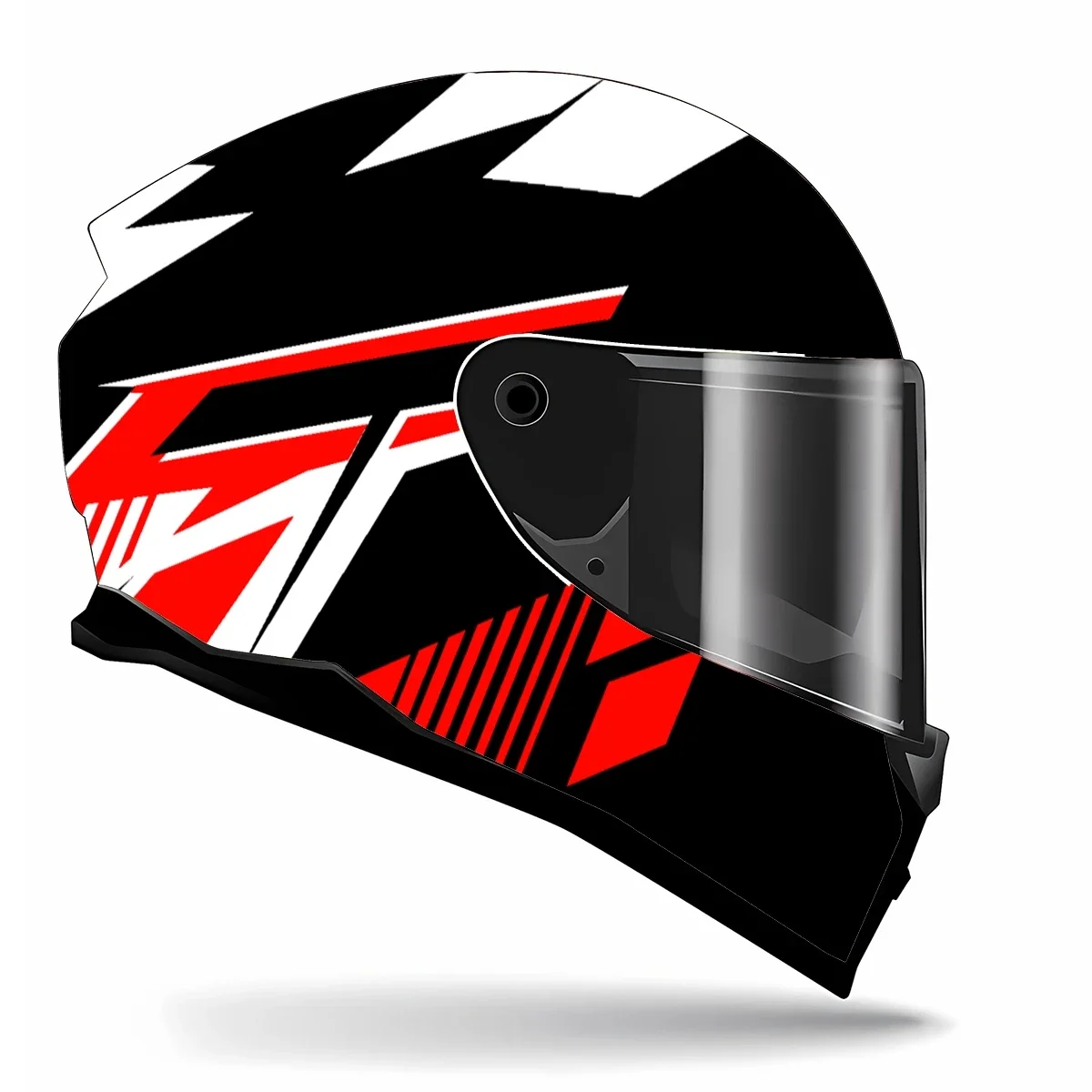 White and red geometric shapes Motorcycle Helmet Stickers Self Adhesive Racing Custom Helmet Decal Wrap Vinyl Decal Stickers