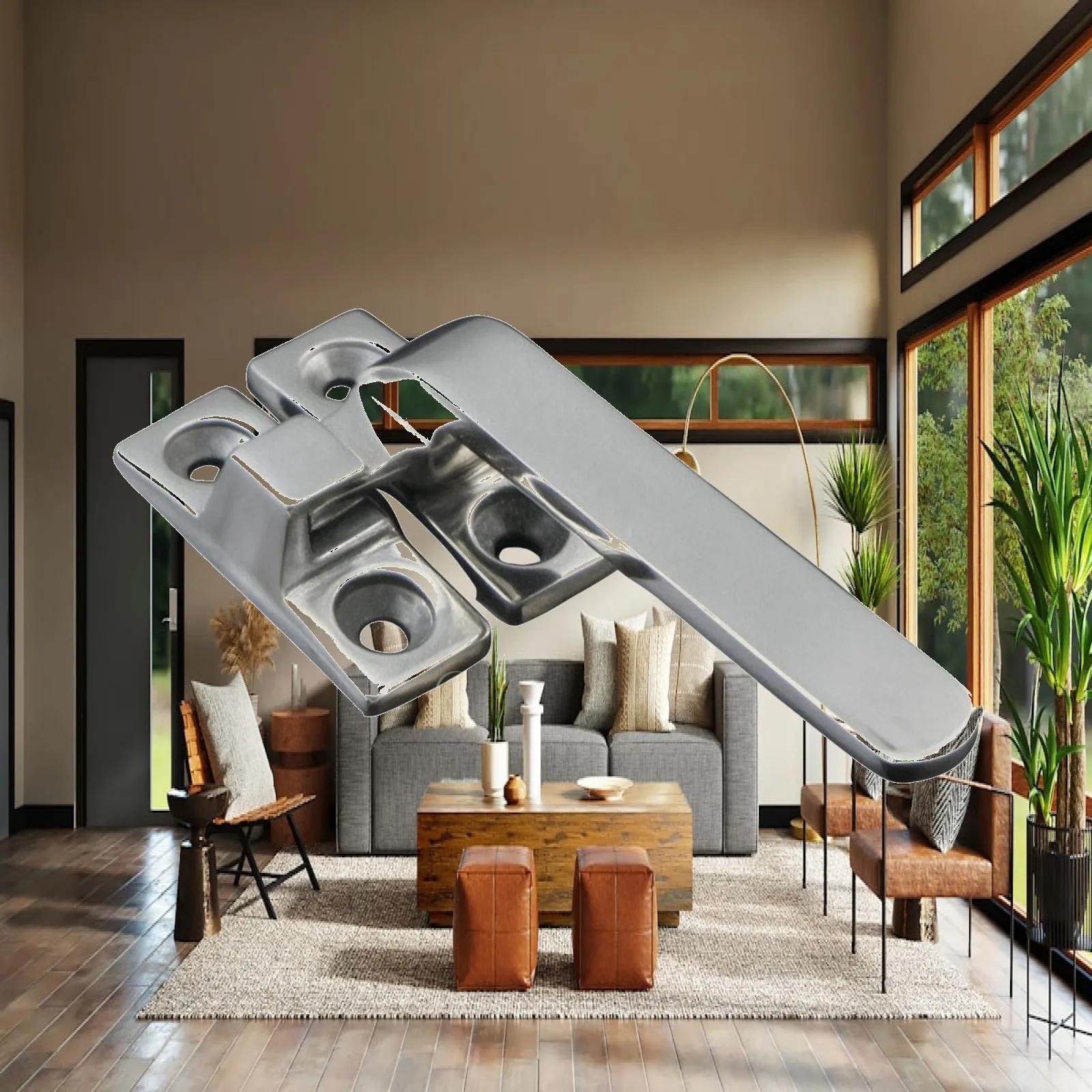 Mechanical Twist Lock Handle for Electrical Boxes with Rectangular Base Plate Mount