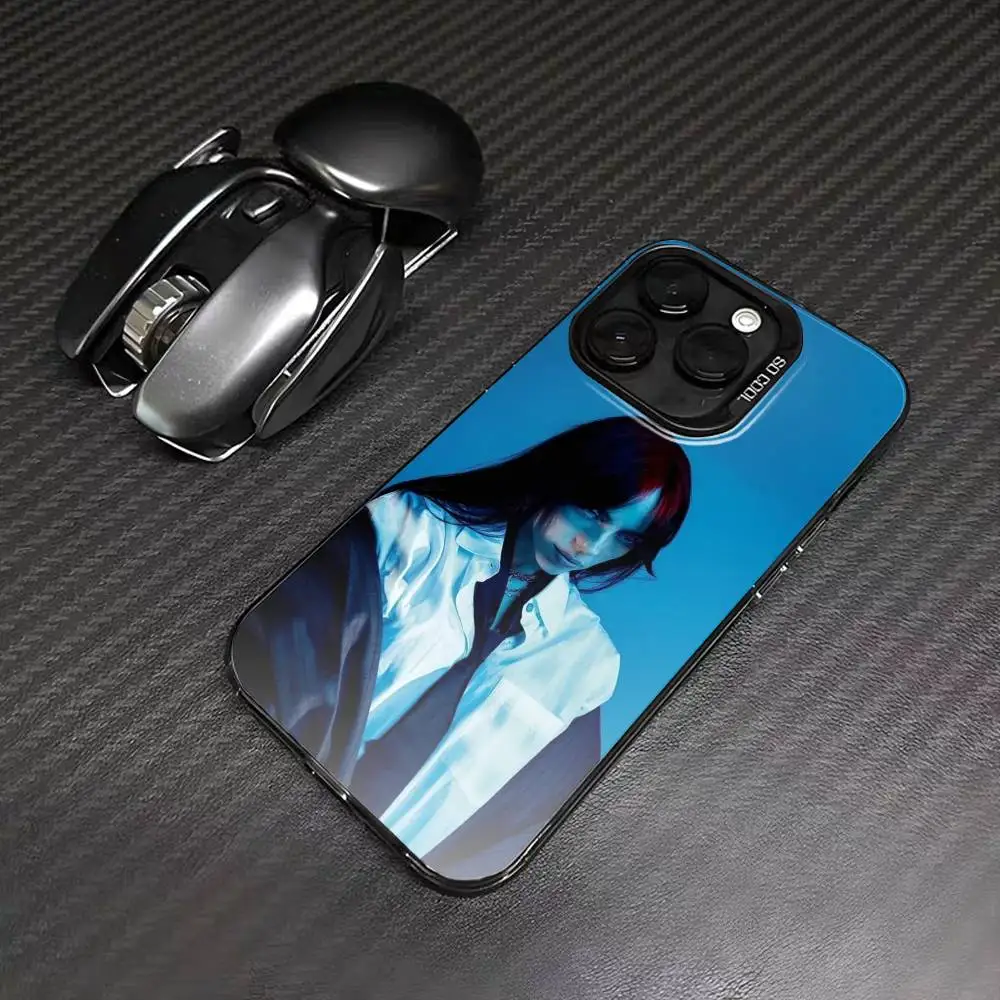B-Billie B-BLUE Eilish singer  Phone Case For IPhone 16 17 15 14 12 13 Pro Max Black Color Shockproof Cover