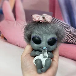 11cm Cuddly Solid Silicone Reborn Extraterrestrial Doll With Rooted Hair Handmade Lifelike Newborn Dolls Gift