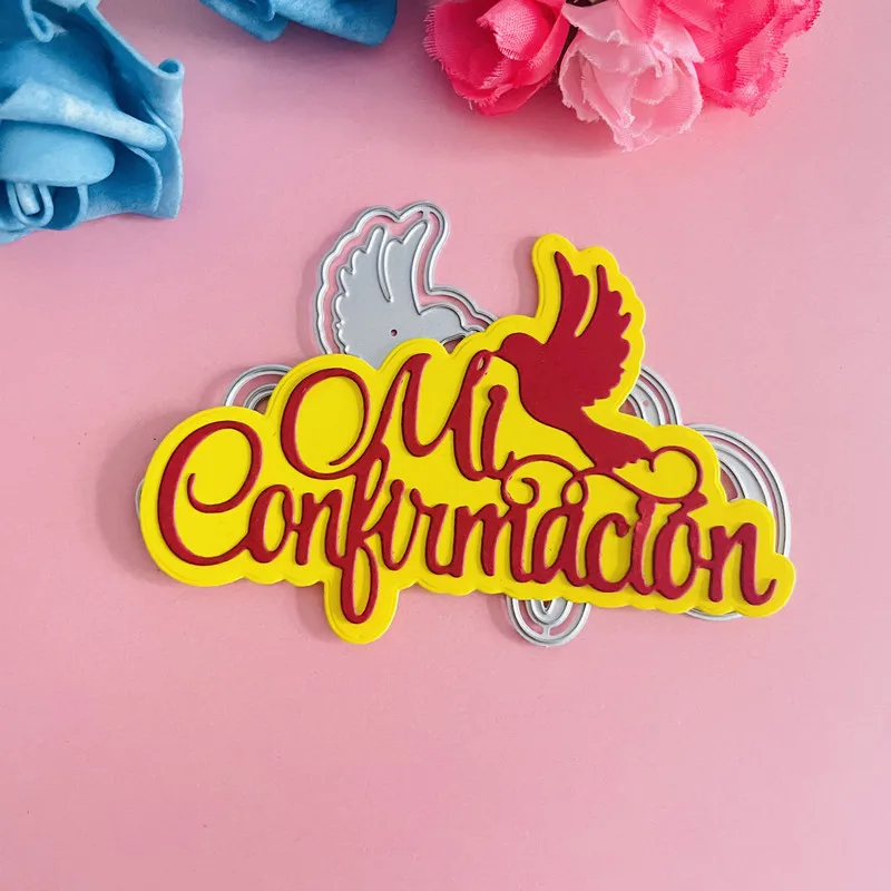 Spanisches Wort Taube Metall-Stanzformen für DIY Scrapbooking, Kartenherstellung, Handgemachte Prägung, Bastelstanzformen