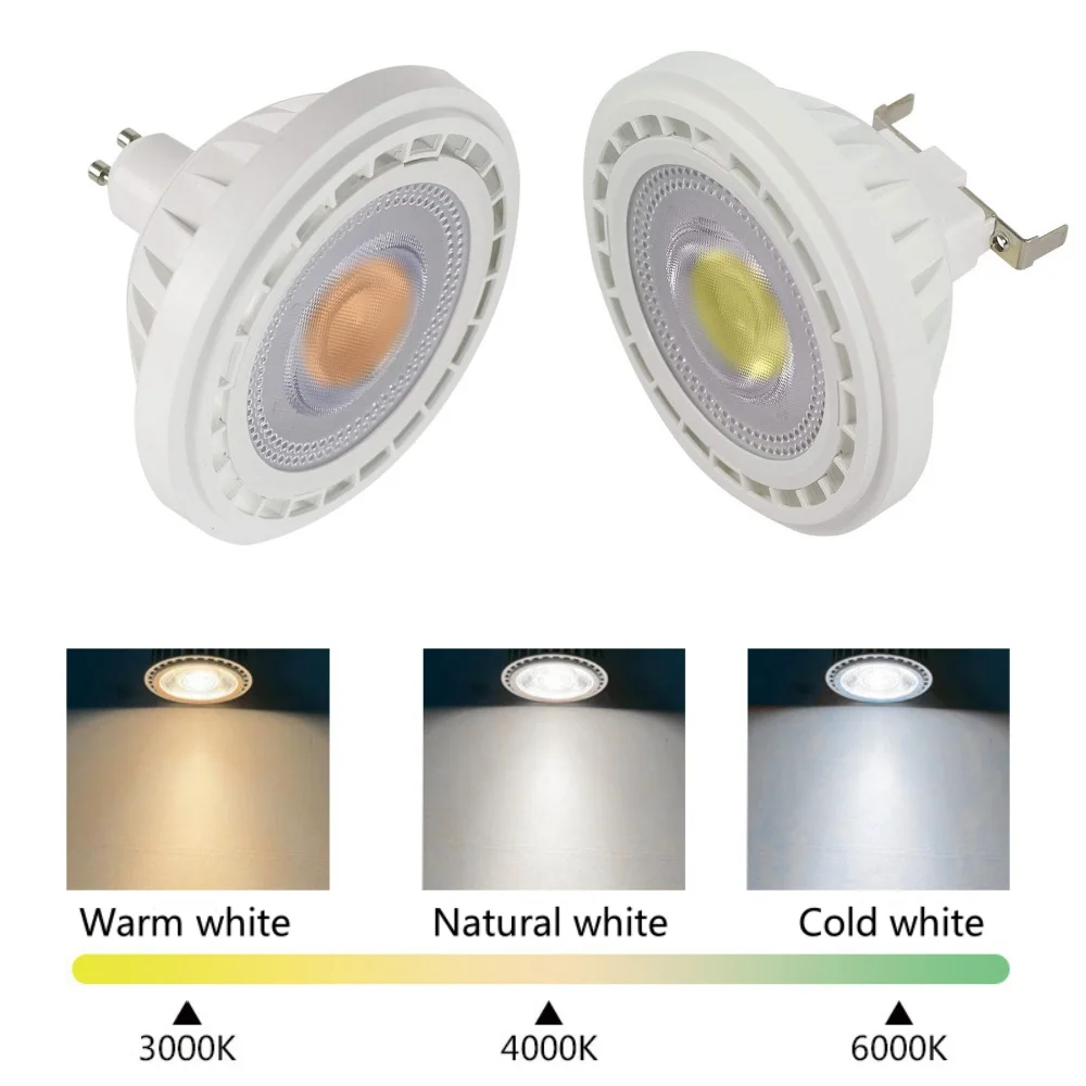 12W G53 GU10 AR111 LED Spotlight ES111 110V 220V 230V 240V Ceiling Light Bulb COB Replacement Lamp for Home Decor