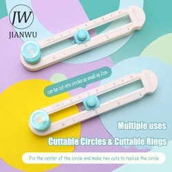 JIANWU-Mini cortador rotativo Manual multifuncional, herramienta de corte de arte, brújula, cuchillo, cortador circular, papelería creativa DIY, 360 °