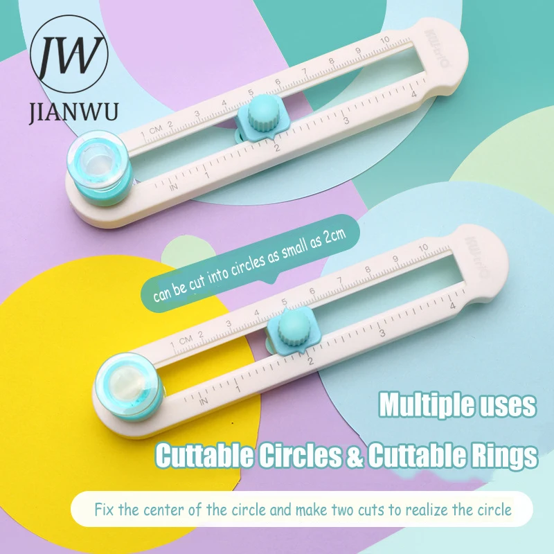 JIANWU wielofunkcyjny Mini 360 ° ręczne narzędzie do cięcia nóż obrotowy narzędzie kompasu nóż wykrawacz kółek kreatywnych materiałów piśmiennych