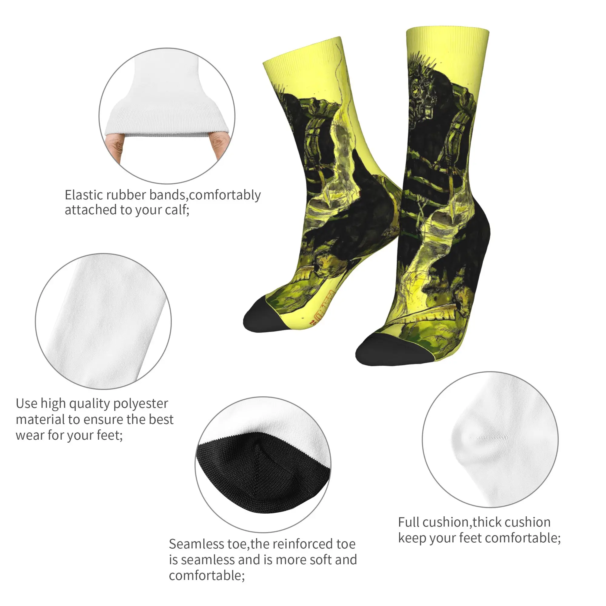 Dorohedoro Kaiman جوارب Kawaii الجوارب النساء الرجال جوارب عالية الجودة الشتاء الجري الرياضة الرسم عدم الانزلاق