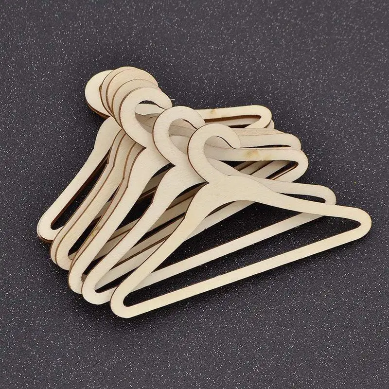 Lot 10 Pcs Wooden Hangers Coats Jackets For Dolls (15 Cm   1)