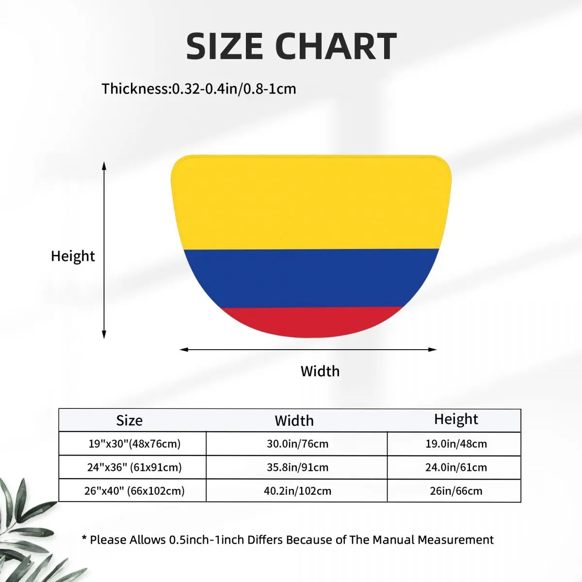 Colombia Flag - Colombian Dress Soft Flannel Half Round Doormat Non Slip Bathroom Mat Absorbent Floor Carpet for Garage