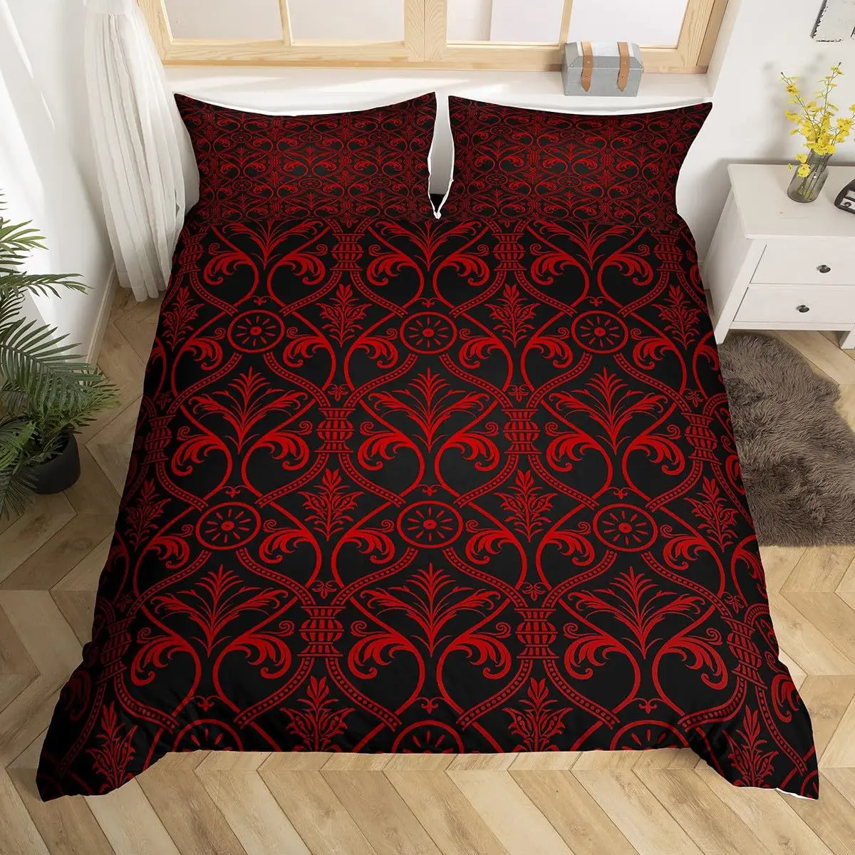 2/3pcs bedding set Digital Print Comfortable Duvet Cover for Home Bedroom Decoration, 1 Duvet Cover and 2pillowcase with Zippers