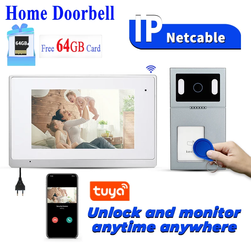 

Wholesale TCP/IP Network cable Apartment door phone IP Intercom System audio video doorbell with TUYA WIFI APP