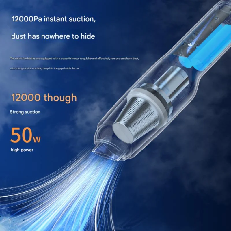 مكنسة كهربائية محمولة قوية للسيارة والمنزل، مزيل شعر الحيوانات الأليفة، شفط مزدوج/فخم، قابلة لإعادة الشحن، خفيفة الوزن، غبار محمول