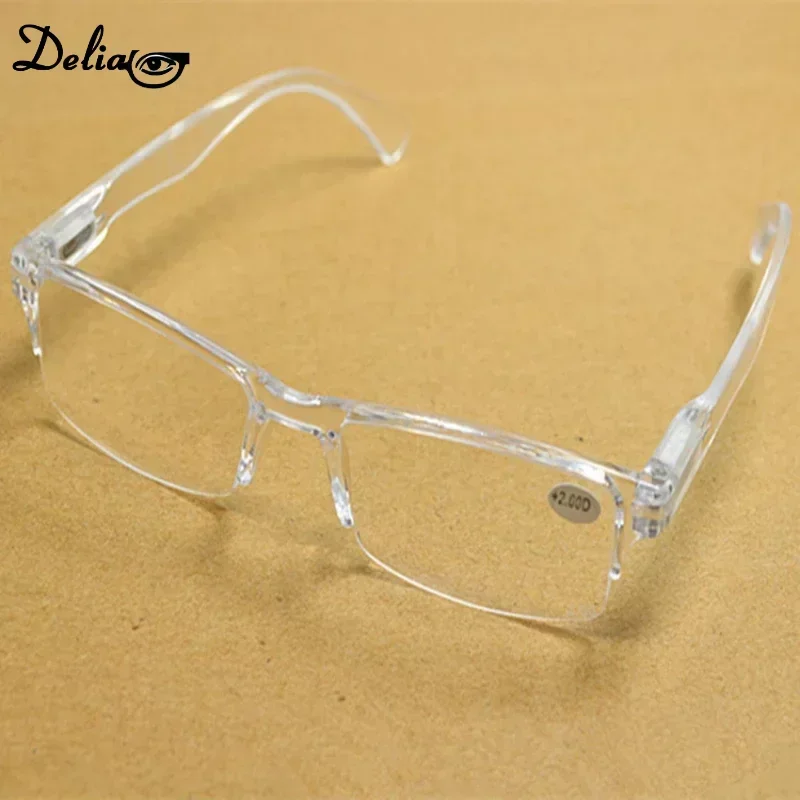 Spring Leg Strachable New Fashion Plexi Glass Transparent Reading Glasses +1 +1.5 +2 +2.5 +3 +3.5 +4