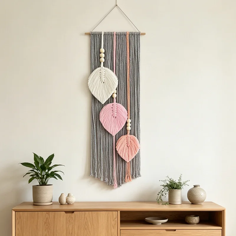 leaf-macrame-wall-hanging-hand-woven-tapestry-fresh-bohemian-tassel-decor-100-cotton-for-bedroom-homestay-room-wall-art