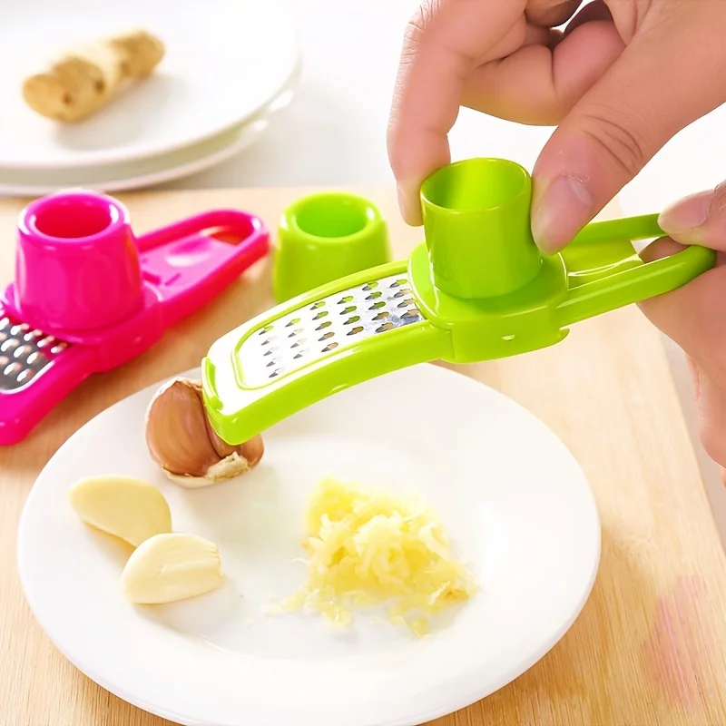 1 garlic press, garlic peeler, manual cutting, pounding, squeezing garlic paste, garlic pestle, garlic tamper